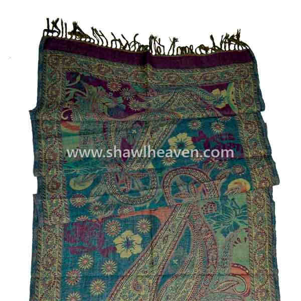 Ladies jacquard wool shawl, imported from india